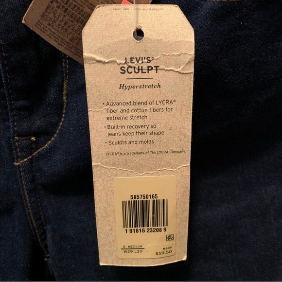 NWT Levi’s Women’s Classic Mid Rise Skinny Jeans Size 8 - Picture 11 of 16